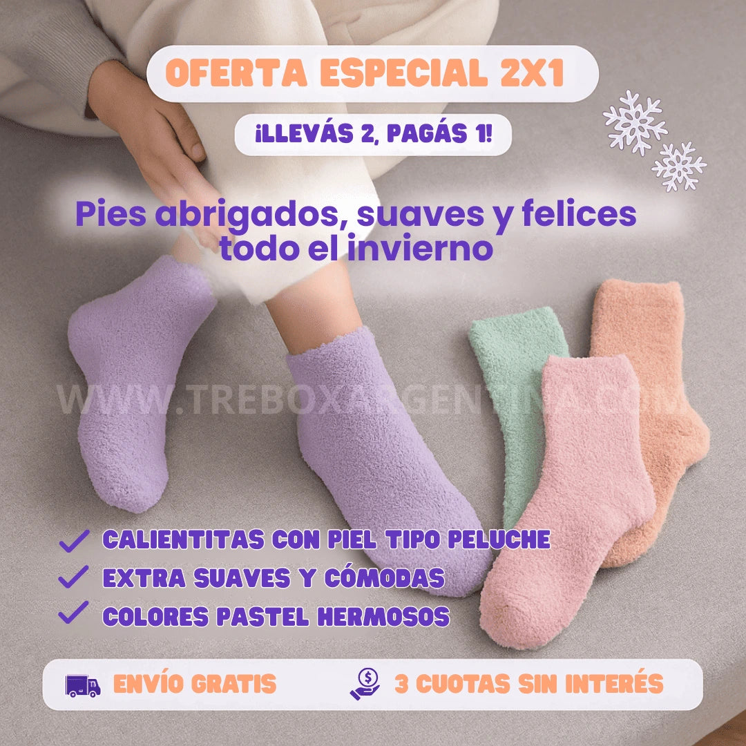 Combo Fuzzy 2X1 | Medias Peluche Largas para Mujer – Máxima suavidad, máximo abrigo 🧦❄️