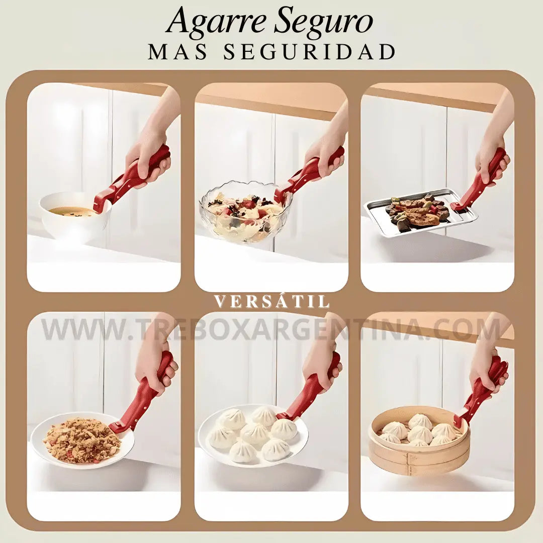 PROMO 3X1 🎁 Pinza antideslizante de silicona Clipchef🧑🏻🍳: Agarrá cualquier cosa caliente sin problemas!