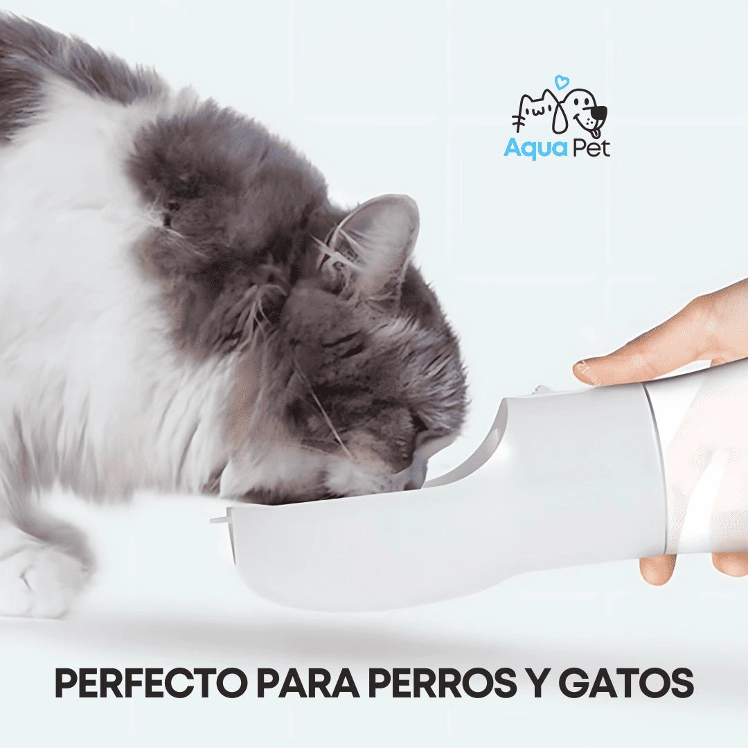 AquaPet™ Botella portátil para mascotas 2 EN 1 | Agua y comida donde lo necesites 🐾