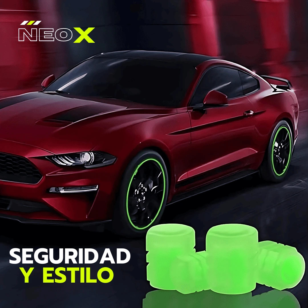 NEO X | Tapa de Válvula Fluorescente - Seguridad y Estilo en un Solo Producto