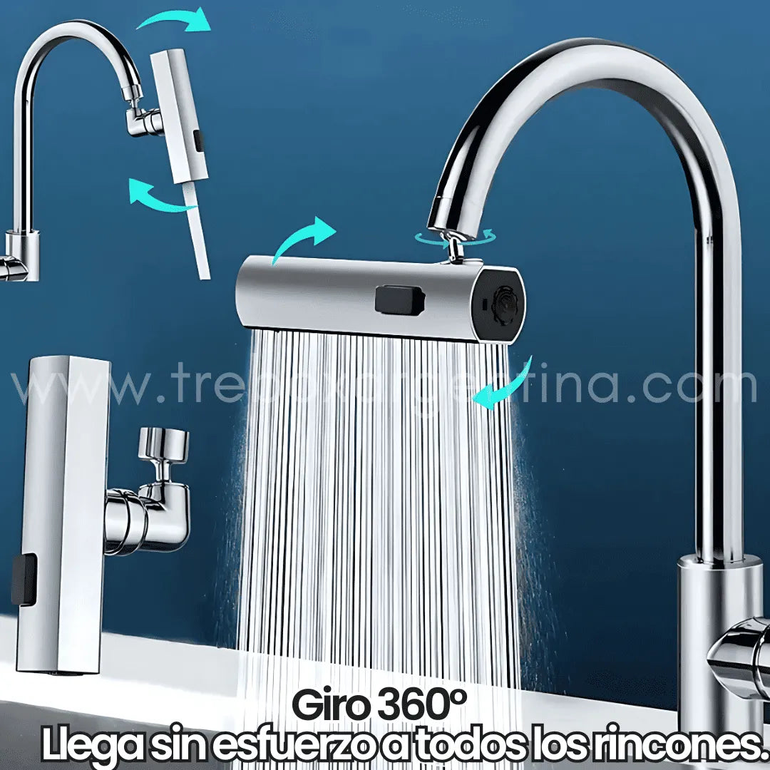 AquaFlex™ Extensor de Grifo Giratorio para Máximo Control y Ahorro de Agua