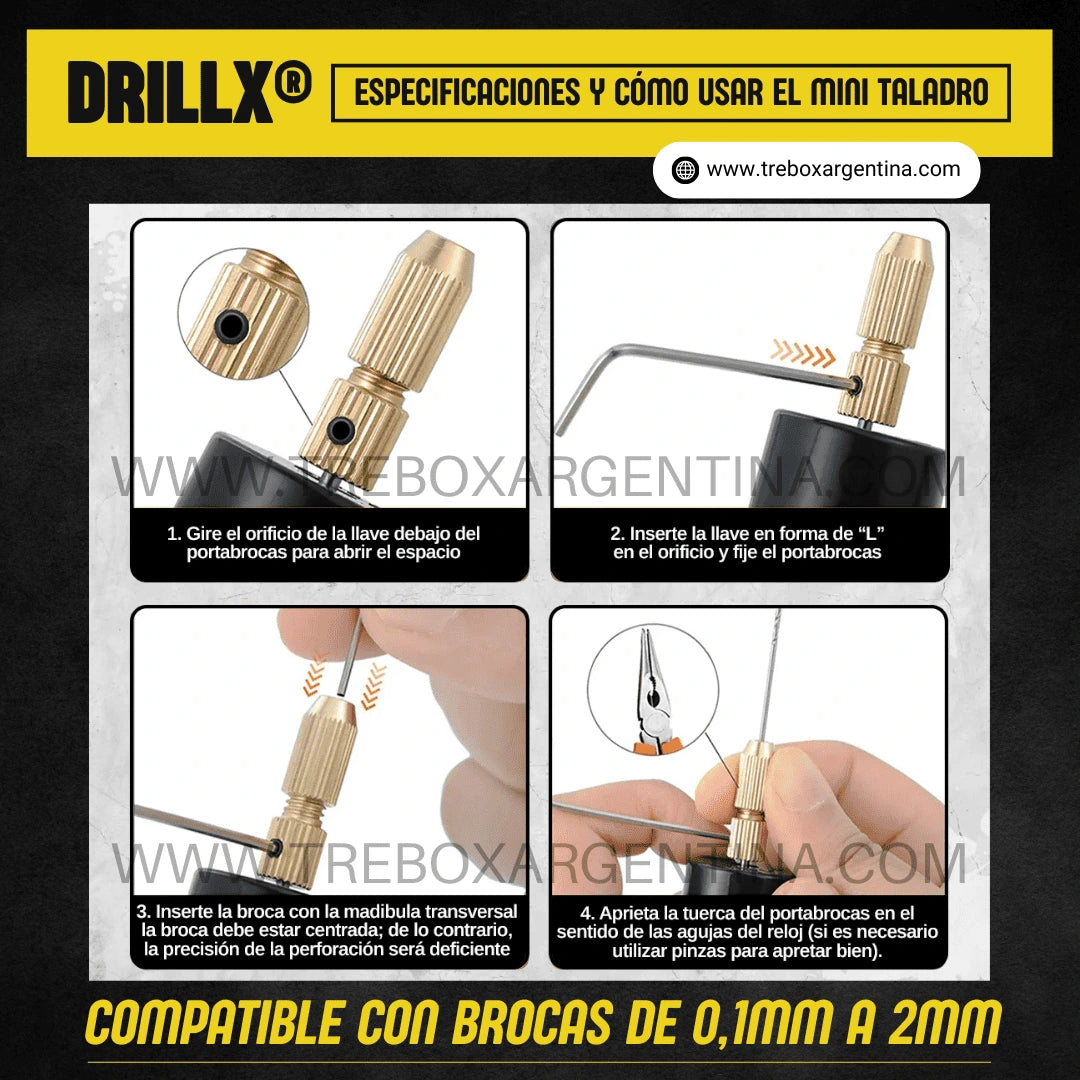 DrillX® | Mini taladro de alta precisión para manualidades y joyería