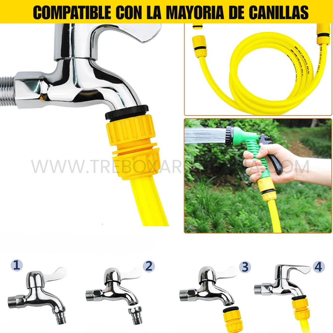 Combo HydroFast | Set de Acoples Rápidos para tu manguera + Pistola 9 Modos de Regalo - ¡HOY con 40% OFF + Envío GRATIS!