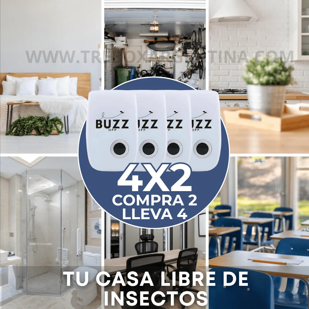 4X2🎁 | BuzzOff ® Repelente eléctrico para el hogar: Adiós insectos y roedores para siempre🦟 (Sin químicos)