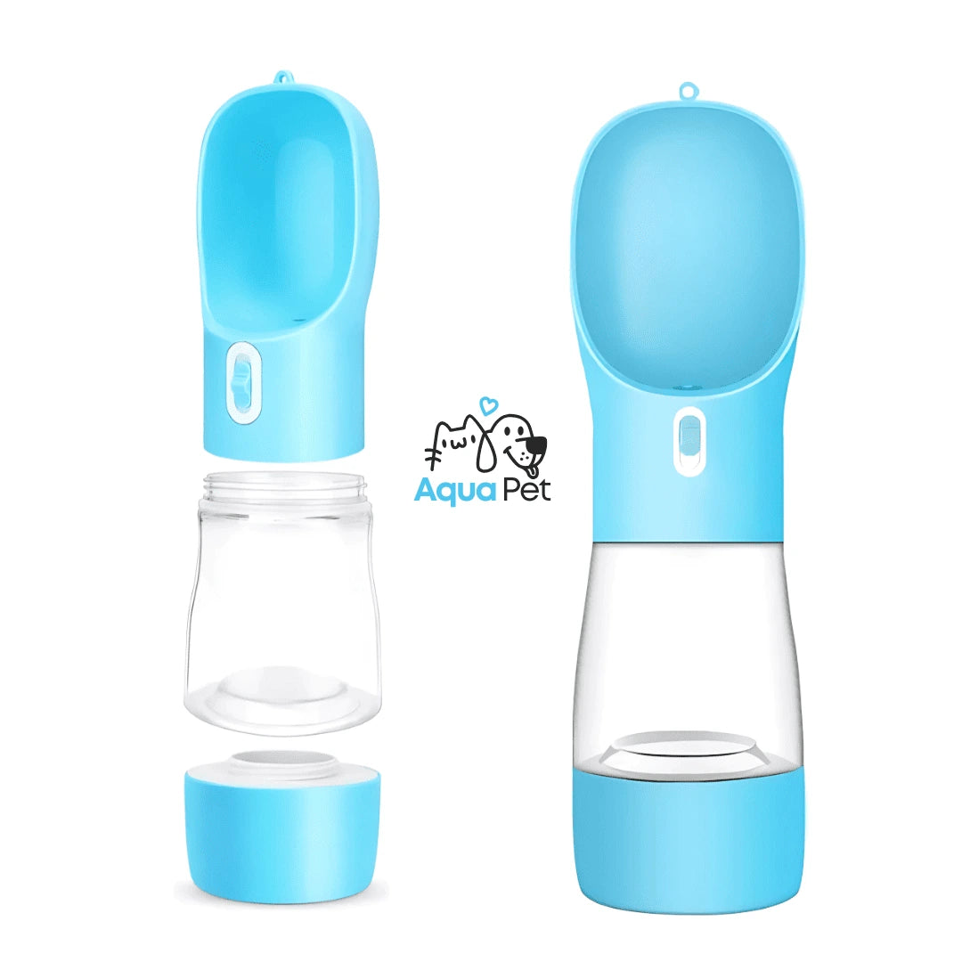 AquaPet™ Botella portátil para mascotas 2 EN 1 | Agua y comida donde lo necesites 🐾