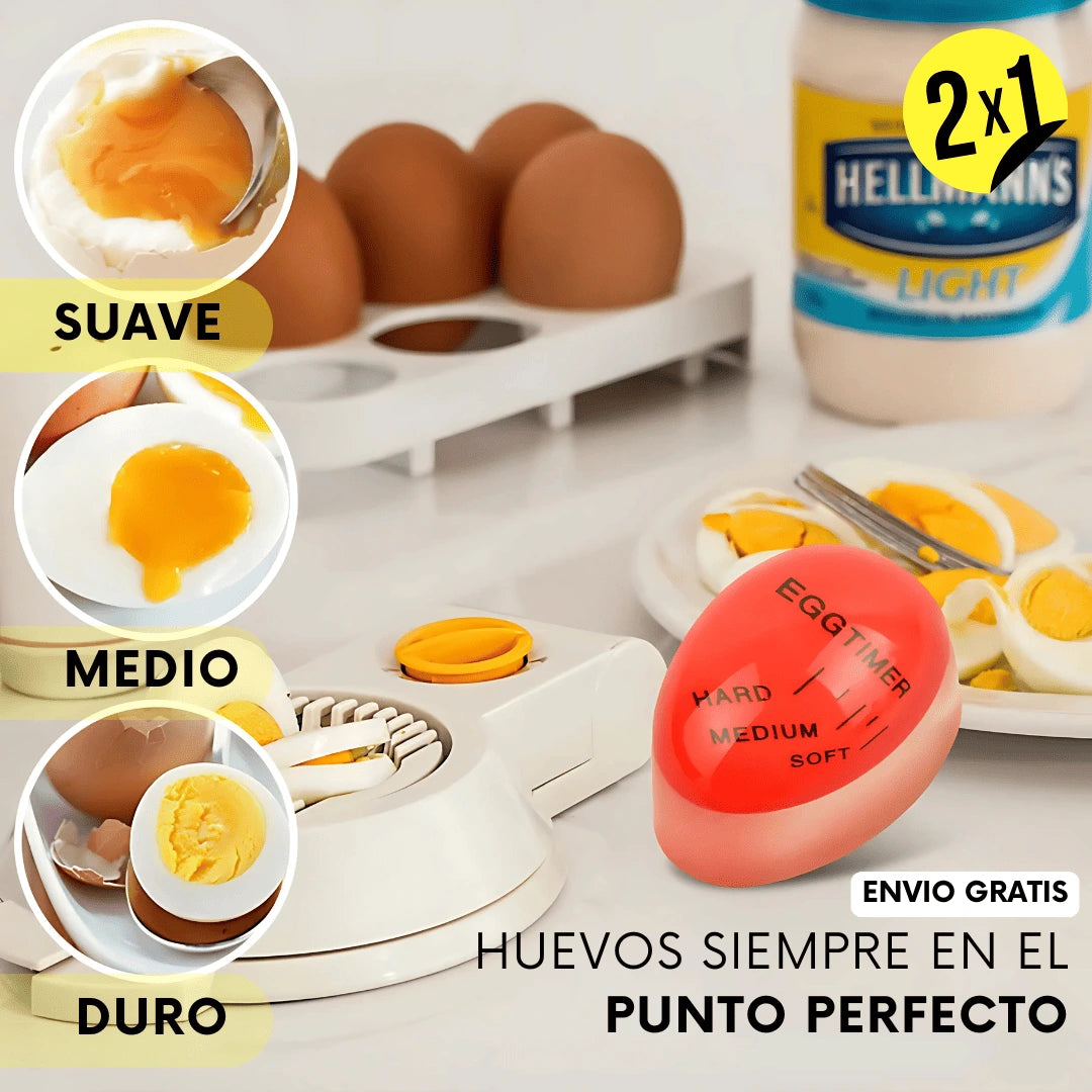 Temporizador de huevos Eggtimer | Controla la Cocción Perfecta 2X1 ¡Compra 1 y Lleva 1 GRATIS!