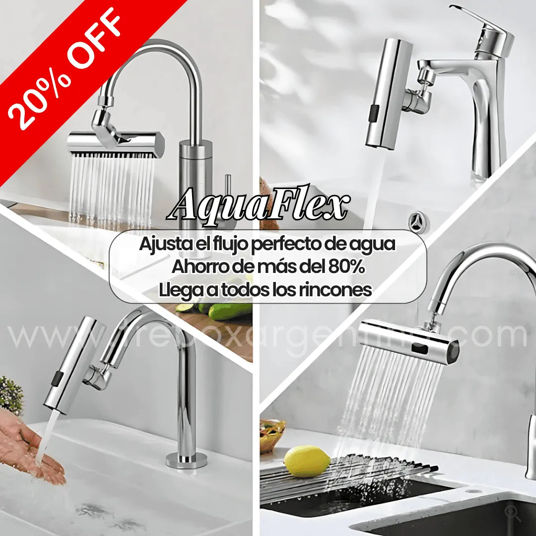 AquaFlex™ Extensor de Grifo Giratorio para Máximo Control y Ahorro de Agua