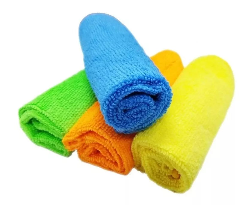Pack 4 Paños Microfibra Multiuso Limpieza Auto