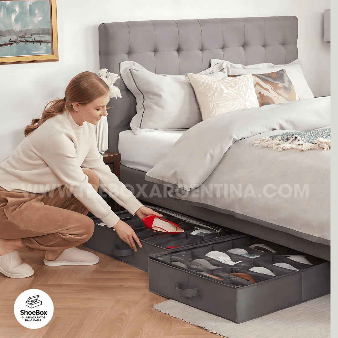 2X1 🎁 | ShoeBox Guardazapatos Bajo Cama: Tu calzado ordenado, protegido y listo para usar
