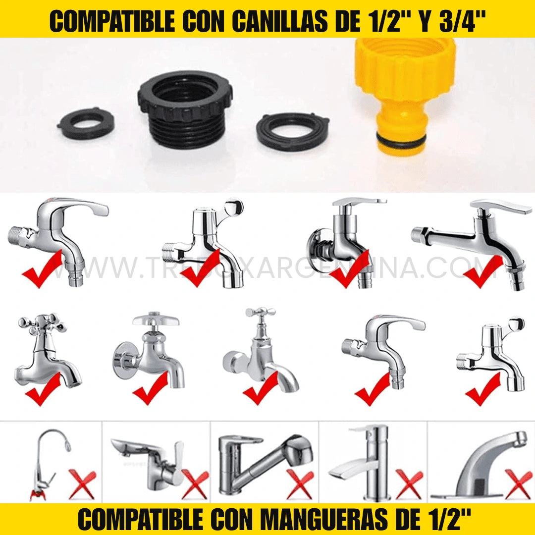 Combo HydroFast | Set de Acoples Rápidos para tu manguera + Pistola 9 Modos de Regalo - ¡HOY con 40% OFF + Envío GRATIS!