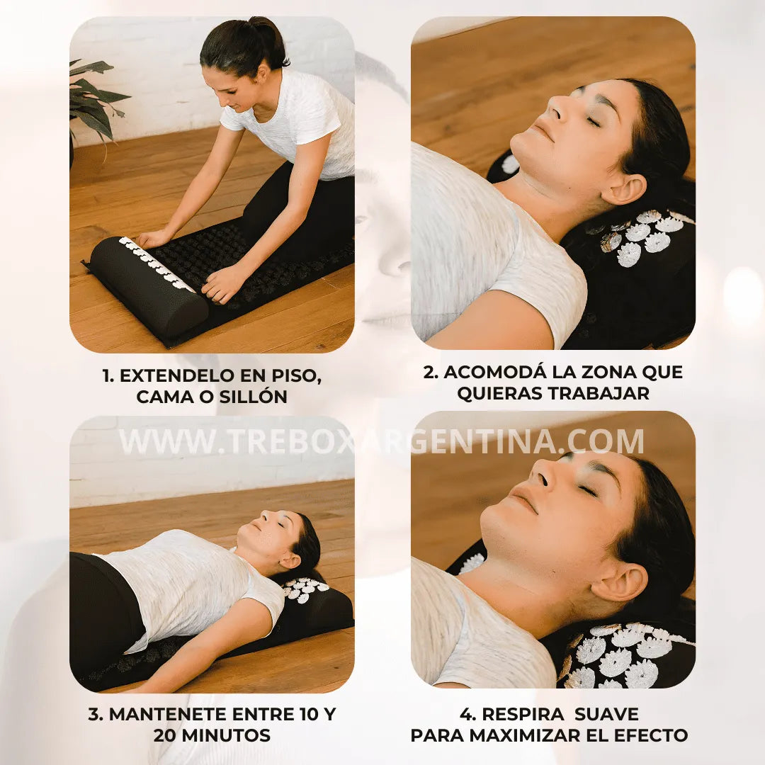 40% OFF🚨 | Set x3 Alfombra y Almohadilla masajeadora de acupresión: Tu ritual diario para liberar tensión y estrés sin salir de casa