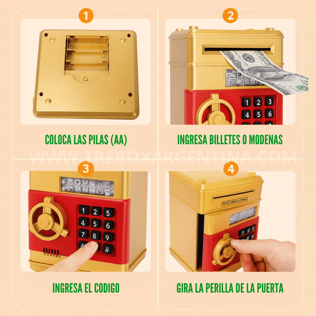 50% OFF🎁 KidsBank | Caja Fuerte Electrónica para niños: La forma más divertida de aprender a ahorrar.