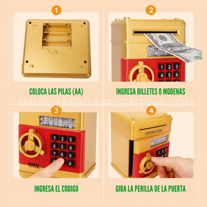 50% OFF🎁 KidsBank | Caja Fuerte Electrónica para niños: La forma más divertida de aprender a ahorrar.