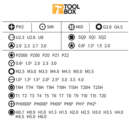 ToolBox™ | Set destornilladores Magnéticos para Arreglos de Precisión 115 En 1