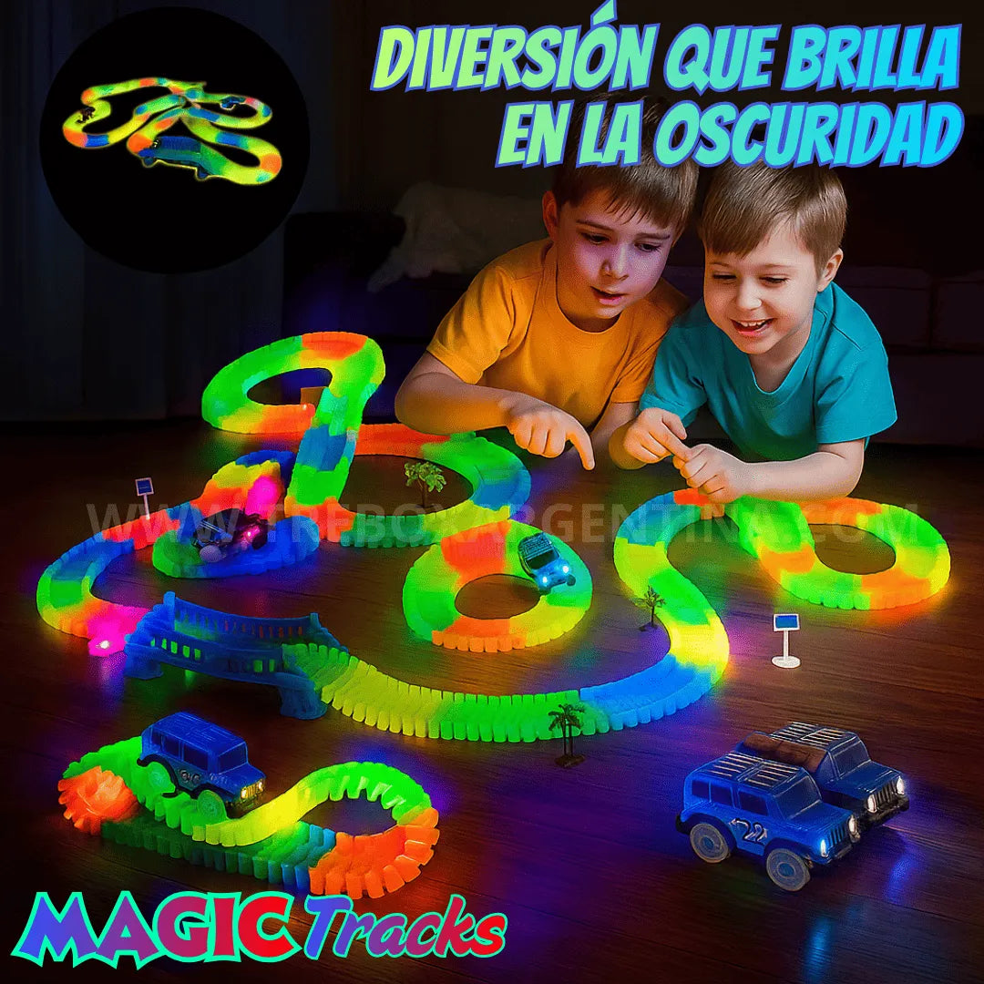 40% OFF🎁  MagicTracks Circuito Mágico de Carreras (220 Piezas +400cm) 🚗 Diversión que Enciende la Imaginación