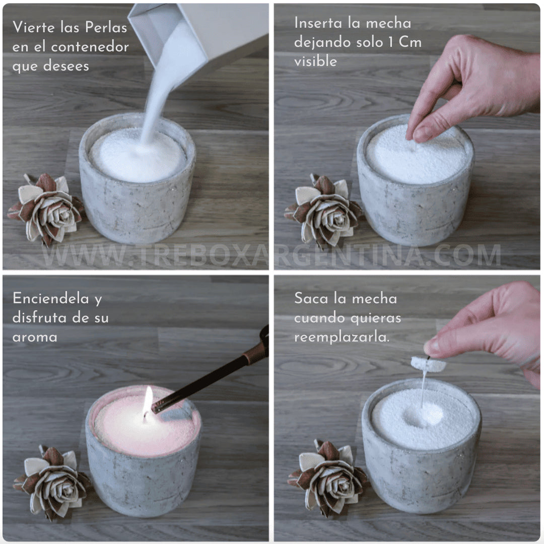 ¡ÚLTIMOS EN STOCK! -  Vela Perlada CandleMood | Diseño infinito, elegante y seguro [Pabilos GRATIS]