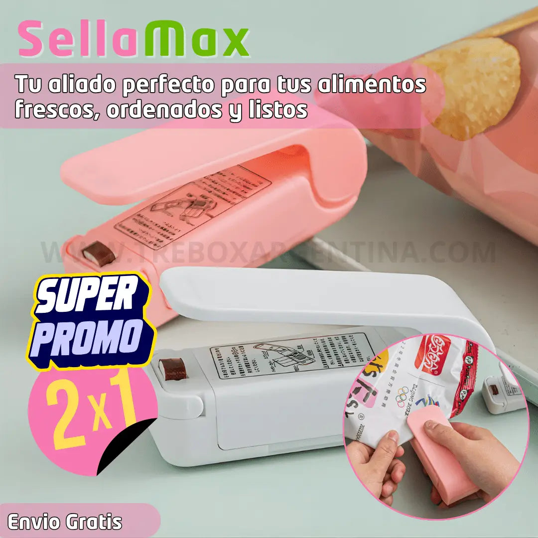 EDICIÓN LIMITADA 2X1 🎁 | SellaMax Portátil : Mantené tus snacks siempre frescos y tu cocina impecable.