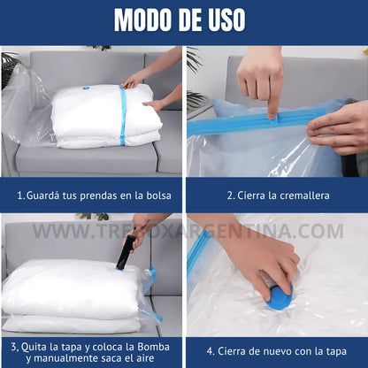 PACK 3 BOLSAS + 1 BOMBA DE REGALO [PROMO LIMITADA🔥]  Bolsas de Vacio SpaceZip™ | Ordená todo y ganá espacio sin gastar de más
