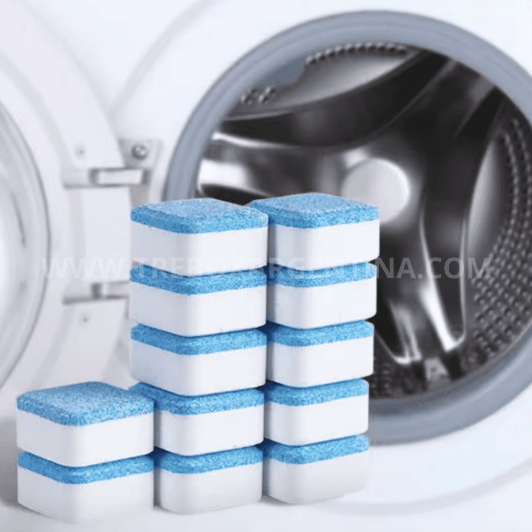 PACK ESPECIAL X12 - CleanWash™ Pastillas Mágicas de Limpieza para Lavaropas; Mantenla impecable y libre de malos olores!
