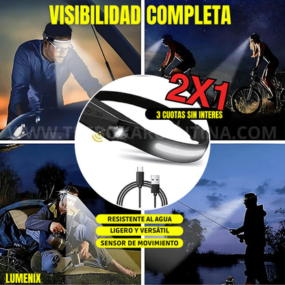 COMBO 2×1 - Linterna Manos Libres LUMENIX | Visibilidad completa sin sentir que la llevas puesta