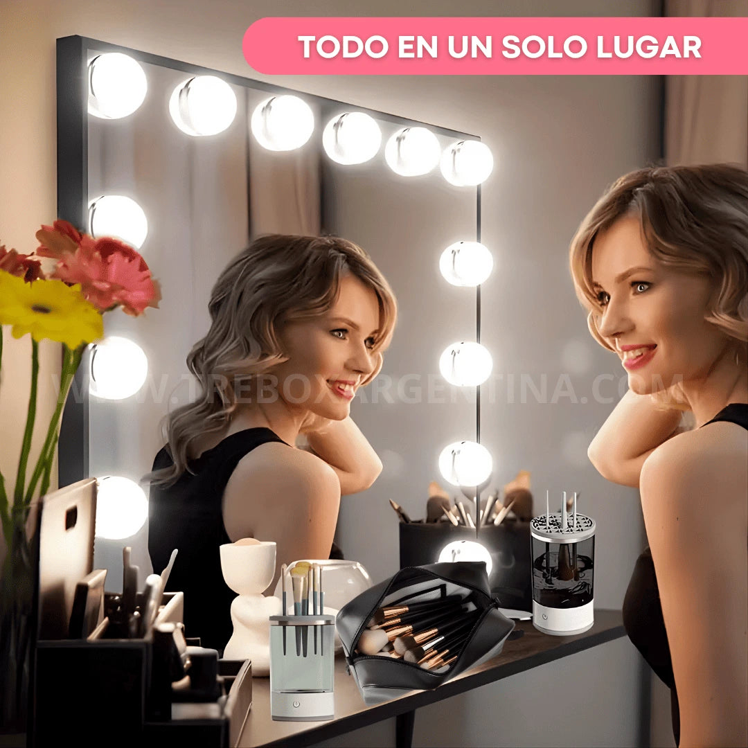 COMBO BEAUTY💄 | Limpiador Eléctrico de Brochas BrushClean  + Neceser WashBag: Cuidá tus brochas y llevá tu make-up con estilo donde quieras.