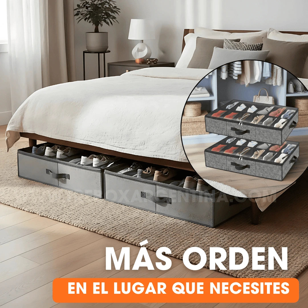 2X1 🎁 | ShoeBox Guardazapatos Bajo Cama: Tu calzado ordenado, protegido y listo para usar