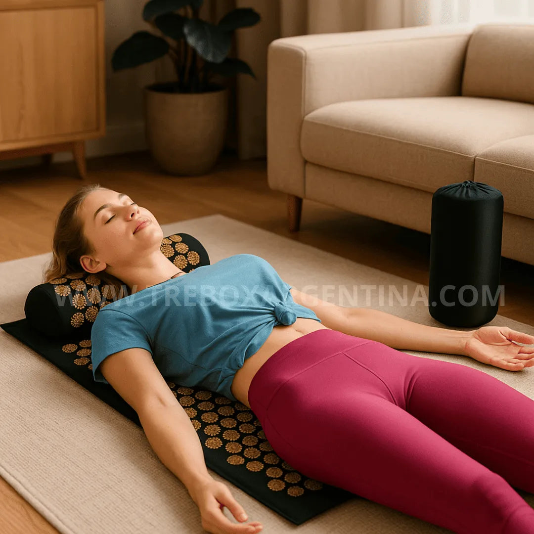 40% OFF🚨 | Set x3 Alfombra y Almohadilla masajeadora de acupresión: Tu ritual diario para liberar tensión y estrés sin salir de casa