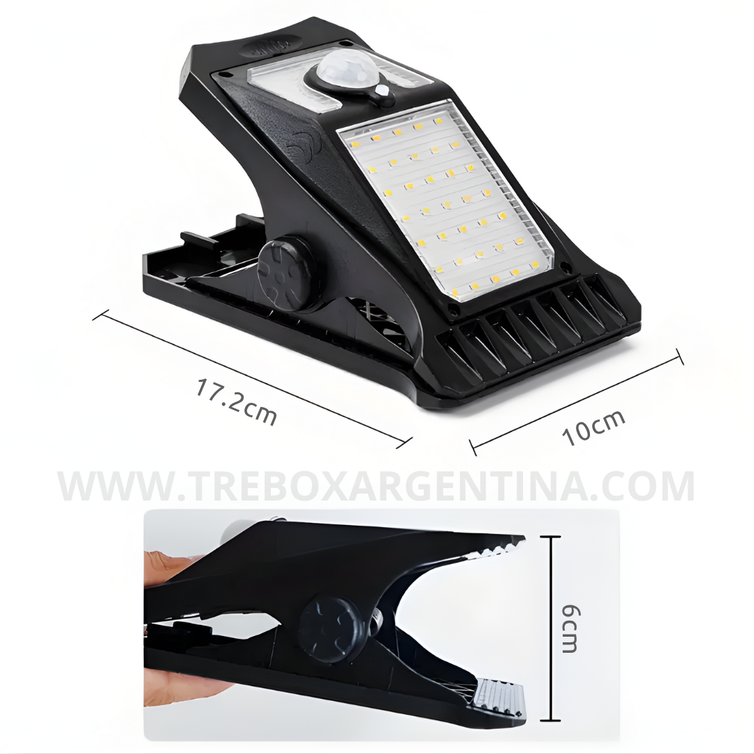 40% OFF🎁 | SolarClip Lampara Luz Led Con Panel Solar: Iluminá cualquier rincón sin cables ni enchufes