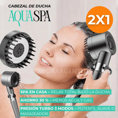 Promo Lanzamiento 2X1 🔥 | AquaSpa: Cabezal de ducha 🚿 - Un spa en tu ducha todos los días (3 Modos de presión + Masajeador)