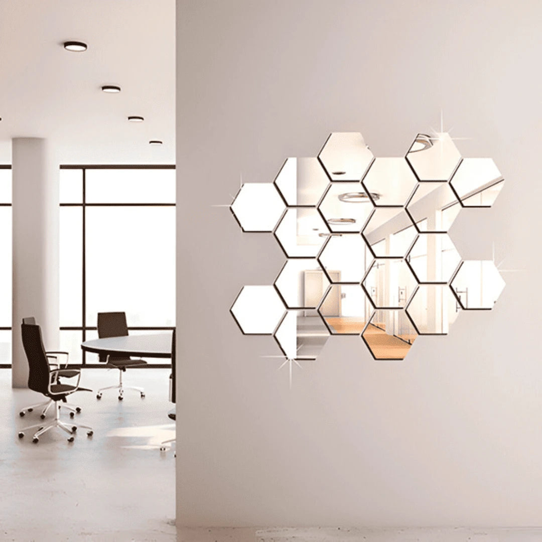 HEXAHOM™ Espejos Adhesivos  Decorativos SetX10 - PROMO 2X1 ¡Llevate 2 Set Paga 1!