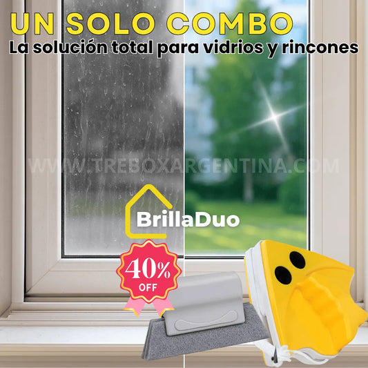 40% OFF🎁 | Combo BrillaDuo: Ventanas relucientes sin escaleras y sin accidentes