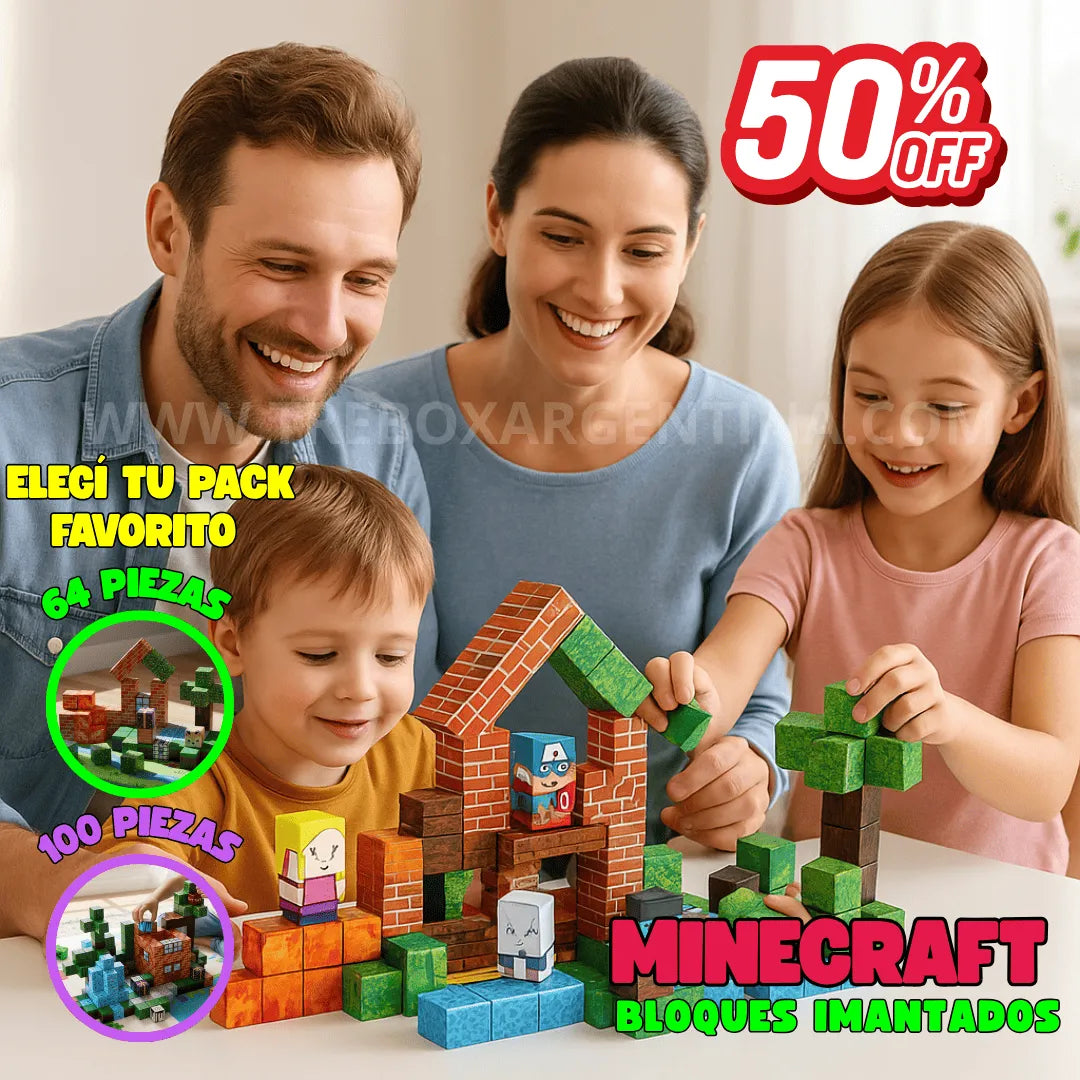 EDICIÓN LIMITADA🔥 |  Bloques Imantados MineCraft: Dejá que tus hijos construyan su propio universo