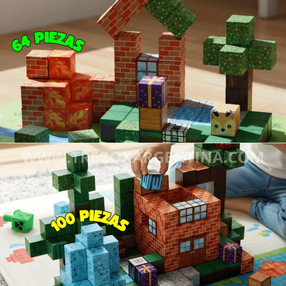 EDICIÓN LIMITADA🔥 |  Bloques Imantados MineCraft: Dejá que tus hijos construyan su propio universo