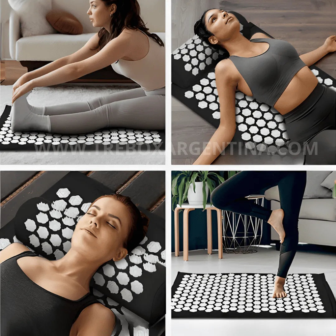 40% OFF🚨 | Set x3 Alfombra y Almohadilla masajeadora de acupresión: Tu ritual diario para liberar tensión y estrés sin salir de casa