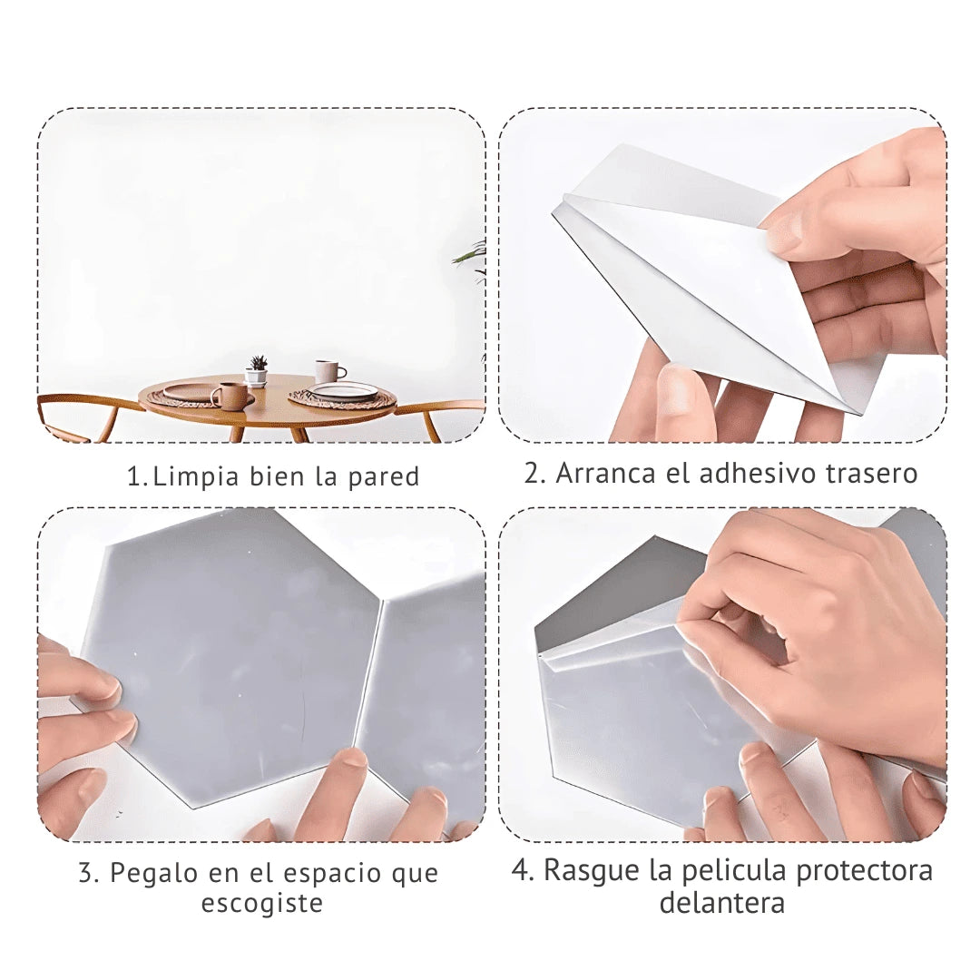 HEXAHOM™ Espejos Adhesivos  Decorativos SetX10 - PROMO 2X1 ¡Llevate 2 Set Paga 1!