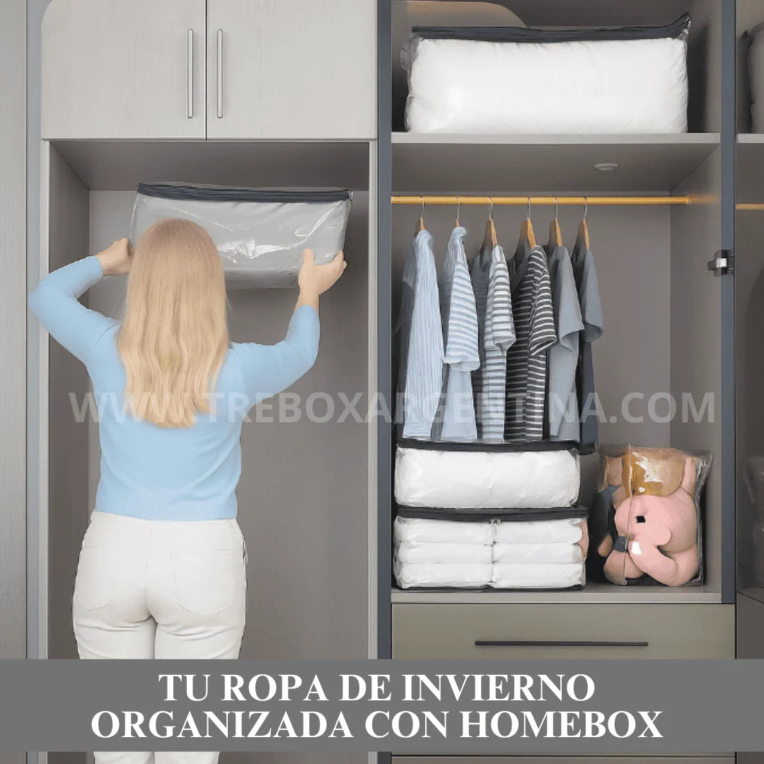 OFERTA PRE VERANO 3X1 |  HomeBox™ Organizador XL: Guardá tus frazadas sin que se arruinen hasta el próximo invierno