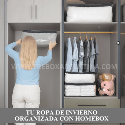 OFERTA PRE VERANO 3X1 |  HomeBox™ Organizador XL: Guardá tus frazadas sin que se arruinen hasta el próximo invierno