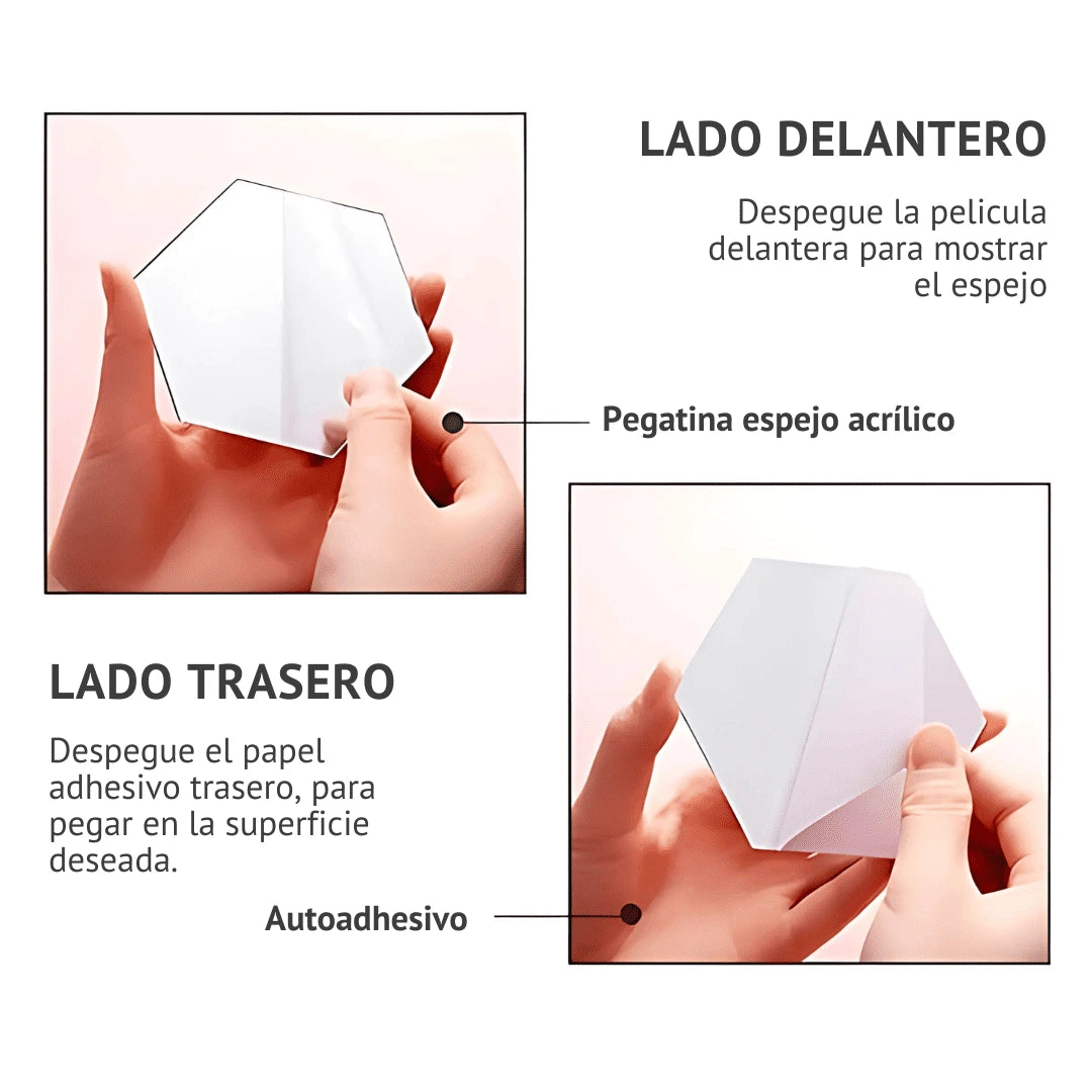 HEXAHOM™ Espejos Adhesivos  Decorativos SetX10 - PROMO 2X1 ¡Llevate 2 Set Paga 1!