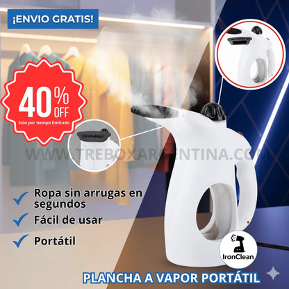 40% OFF🎁 | IronClean: Plancha a vapor portátil - Ropa impecable sin tabla de planchar