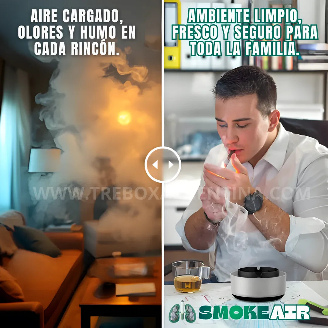 25% NAVIDAD SALE🎁 | SmokeAir™ Cenicero Purificador: Protegé los pulmones de los tuyos del humo del cigarrillo y vapeo