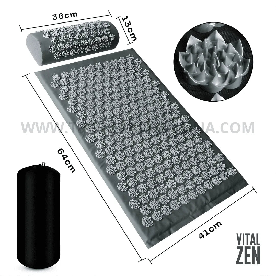 40% OFF🚨 | Set x3 Alfombra y Almohadilla masajeadora de acupresión: Tu ritual diario para liberar tensión y estrés sin salir de casa