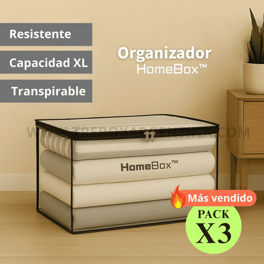OFERTA PRE VERANO 3X1 |  HomeBox™ Organizador XL: Guardá tus frazadas sin que se arruinen hasta el próximo invierno