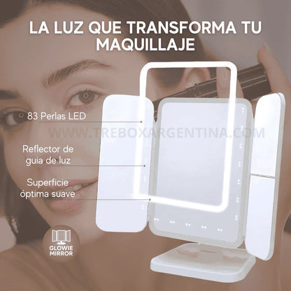 50% OFF | Glowie Mirror Espejo de Maquillaje LED: Maquillate sin problemas con la iluminación perfecta