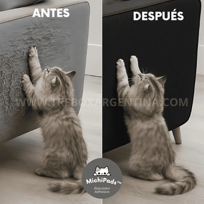 OFERTA 2X1 | MichiPads™ Rascador Adhesivo Para Gatos - Tu michi feliz y tus muebles sin arañazos