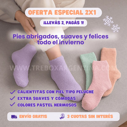 Combo Fuzzy 2X1 | Medias Peluche Largas para Mujer – Máxima suavidad, máximo abrigo 🧦❄️