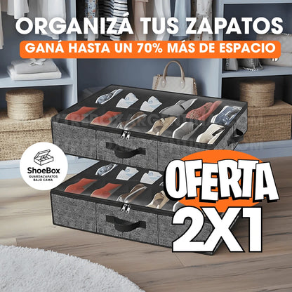 2X1 🎁 | ShoeBox Guardazapatos Bajo Cama: Tu calzado ordenado, protegido y listo para usar