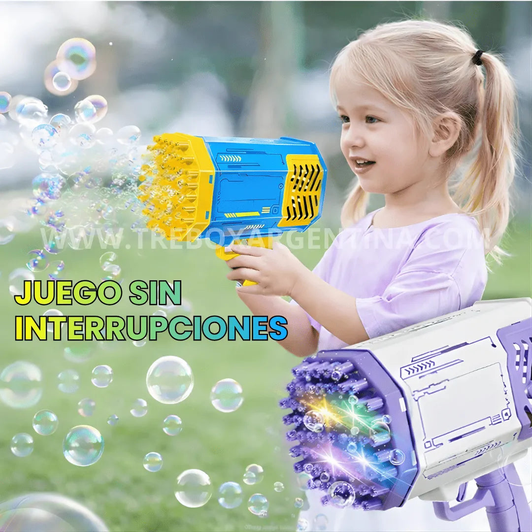 PROMO 40% OFF 🎁 |  Bubble Rain Bazooka de Burbujas : Diversión explosiva de burbujas sin Limites!