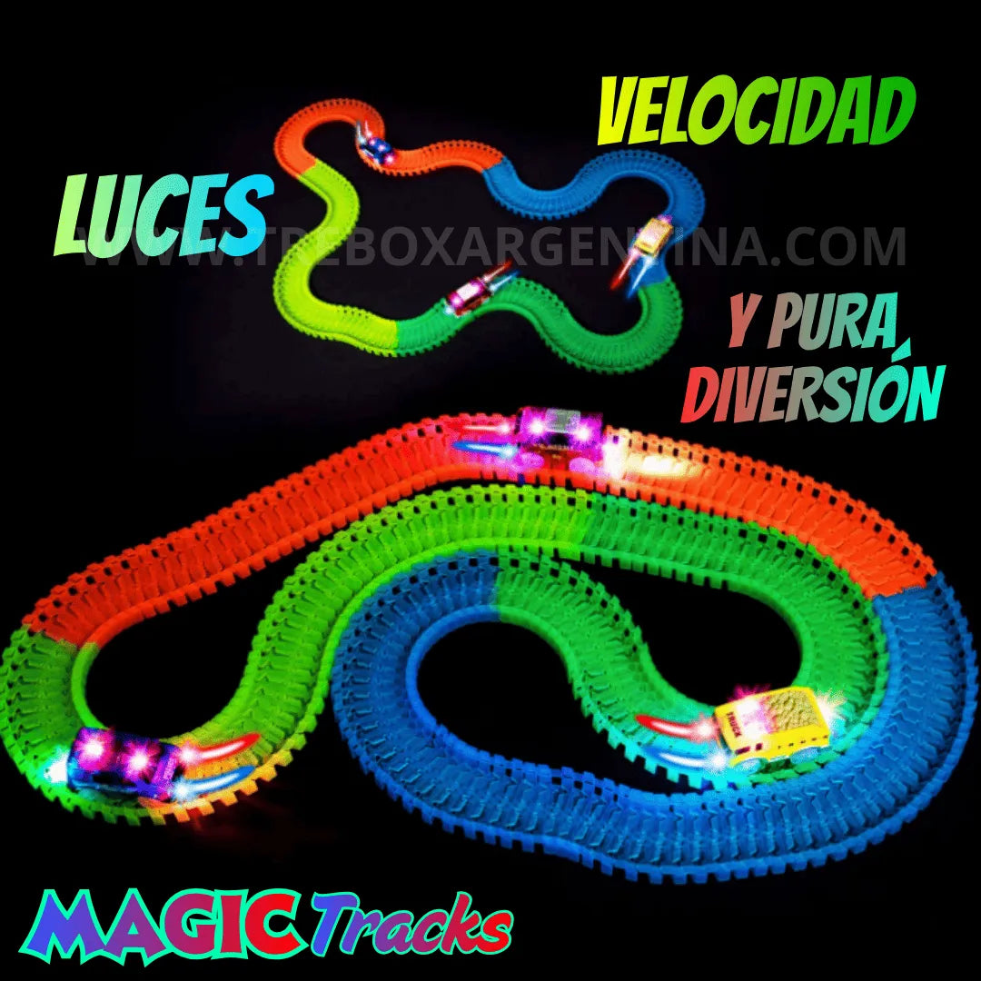 40% OFF🎁  MagicTracks Circuito Mágico de Carreras (220 Piezas +400cm) 🚗 Diversión que Enciende la Imaginación