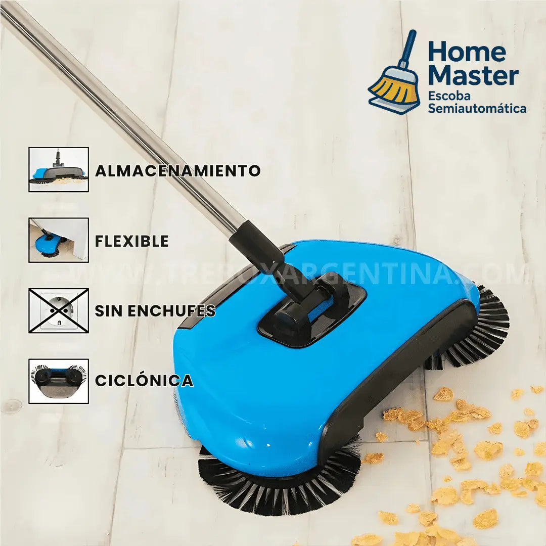 40% OFF 🎁 HomeMaster: Escoba Semiautomática 3 EN 1 | En dos patadas barrés y tu casa queda impecable.