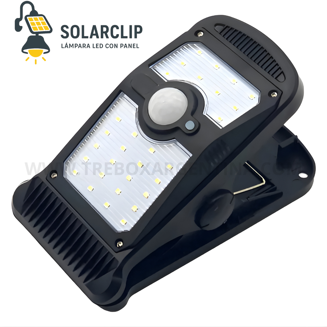 40% OFF🎁 | SolarClip Lampara Luz Led Con Panel Solar: Iluminá cualquier rincón sin cables ni enchufes
